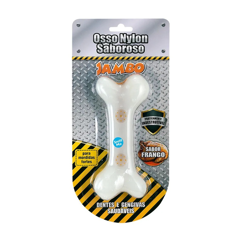 Osso Jambo Nylon Sabor Frango Grande para Cães