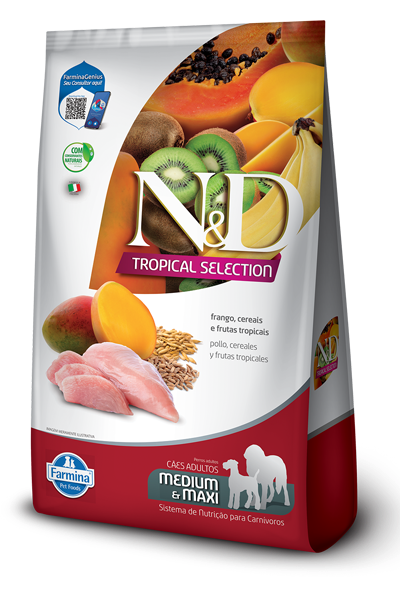 Ração N&D Tropical Selection para Cães Adultos de Porte Médio e Grande Sabor Frango