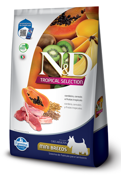 Ração N&D Tropical Selection para Cães Adultos de Porte Mini e Pequeno Sabor Cordeiro - 2kg