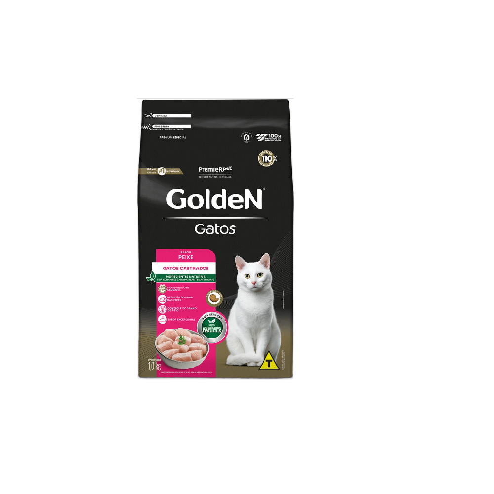 Ração Golden para Gatos Castrados Sabor Peixe