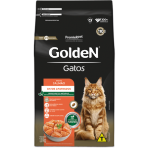Ração Golden para Gatos Adultos Castrados Sabor Salmão