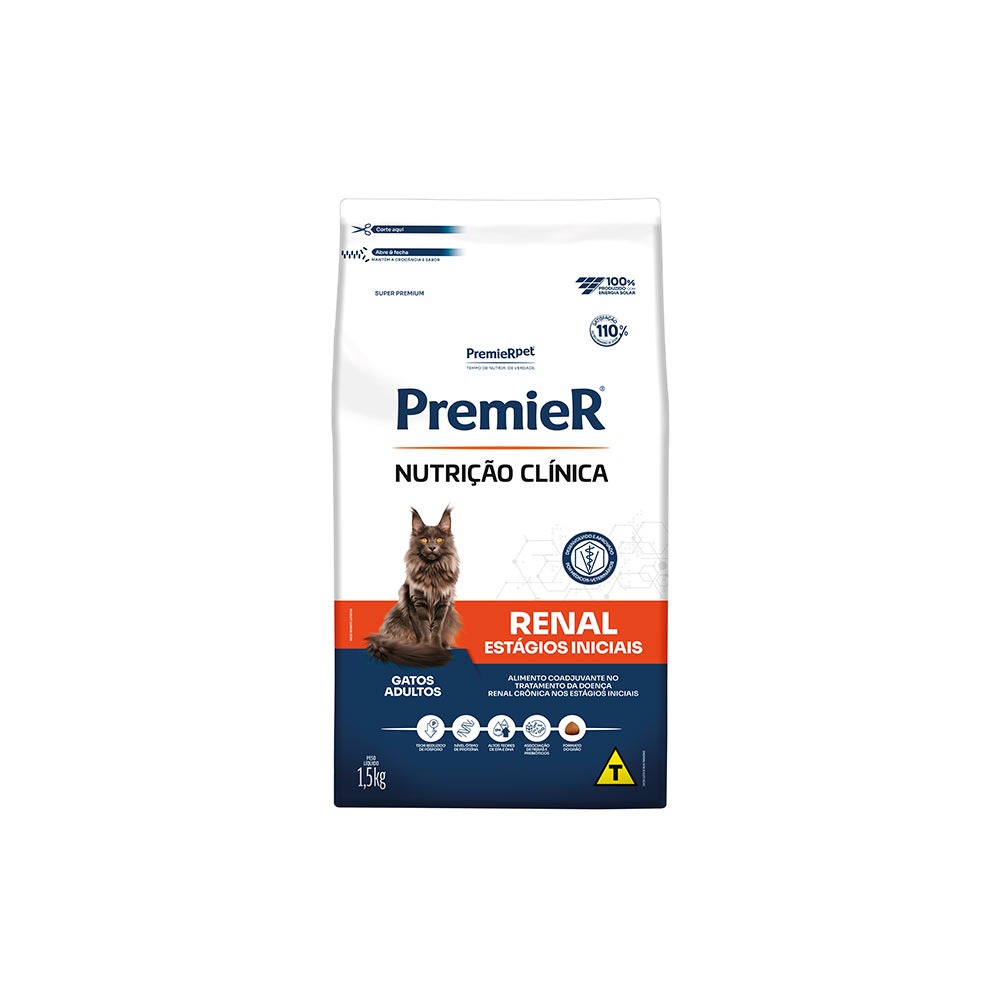 Ração Premier Nutrição Clínica Renal Estágios Iniciais para Gatos - 1,5 kg