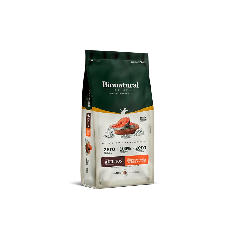 Ração Bionatural Prime para Gatos Adultos Sabor Salmão