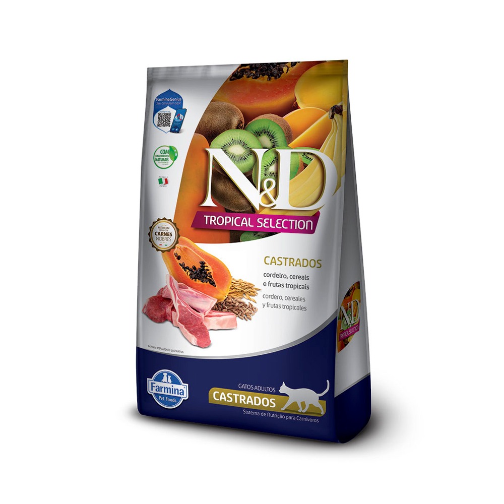 Ração N&D Tropical Selection para Gatos Adultos Castrados Sabor Cordeiro