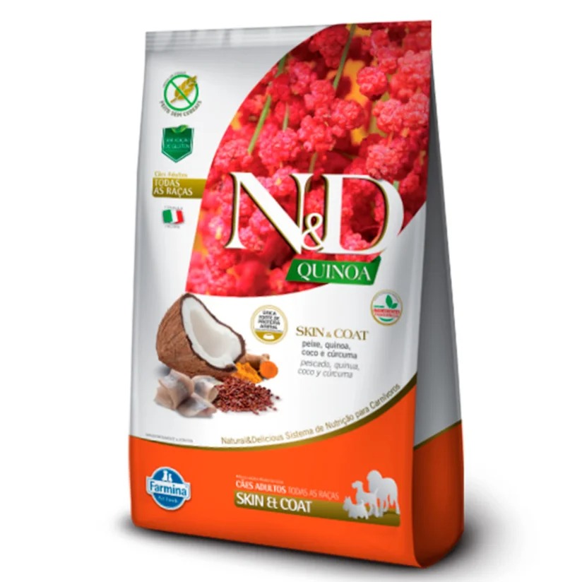 Ração N&D Quinoa Skin & Coat para Cães Adultos Sabor Peixe - 10,1kg